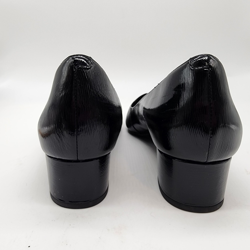 Rockport Total Motion Pump Women's 9.5 Black Patent Point Toe Block Heel Shoes - Picture 8 of 10